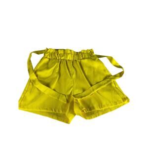 Women's elastic waist shorts yellow with belt size Large